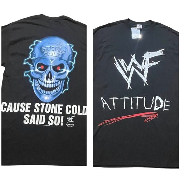 NWT Stone Cold Steve Austin T-Shirt Mens Large Black Skull 3:16 WWF Vintage 90s - Picture 1 of 11